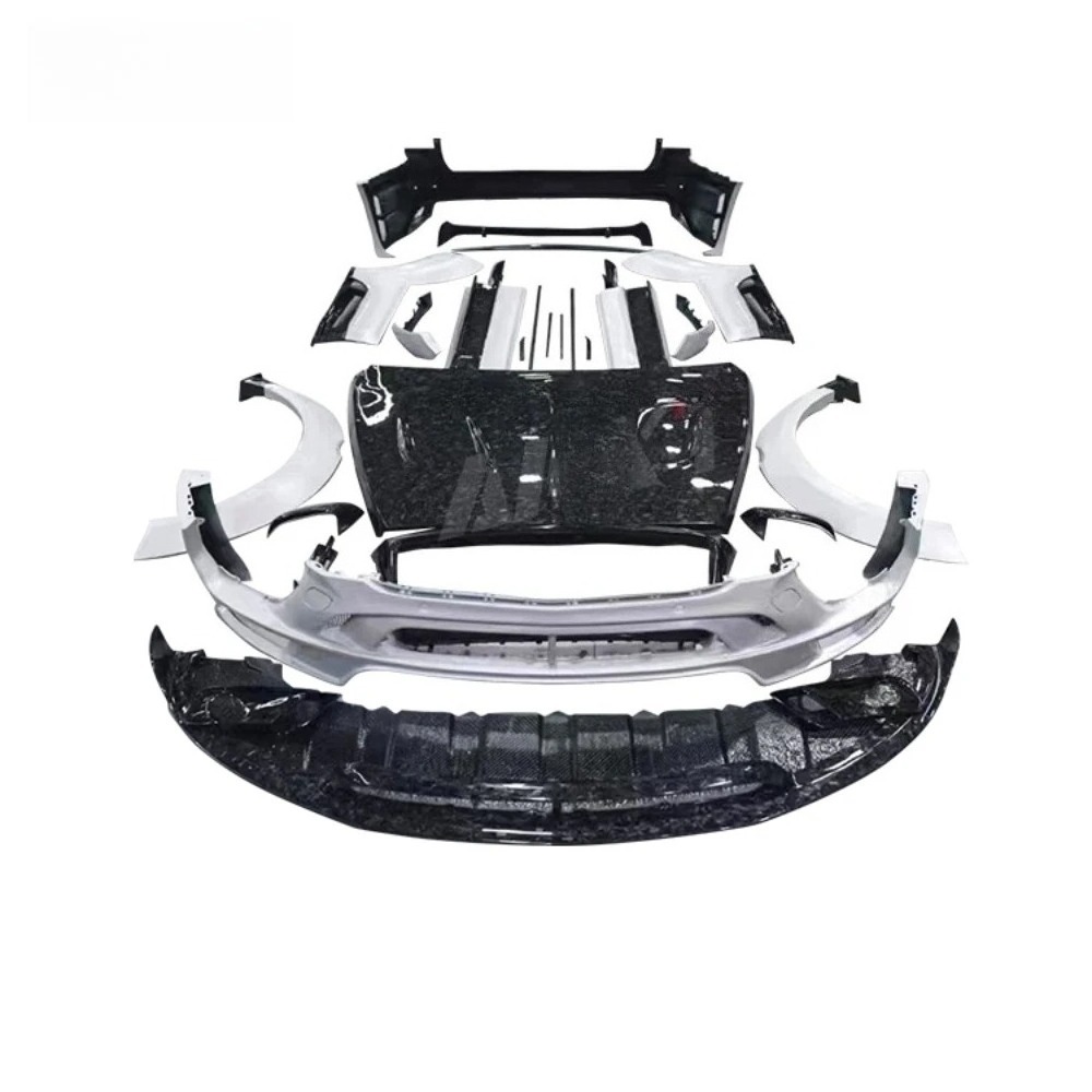 Mansory Style Body Kits for Excellent Quality Fast Delivery Dry Carbon Fiber Front Lip Side Skirt Diffuser Hood Fender